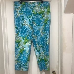 Lilly Pulitzer blue/green floral pattern pants
